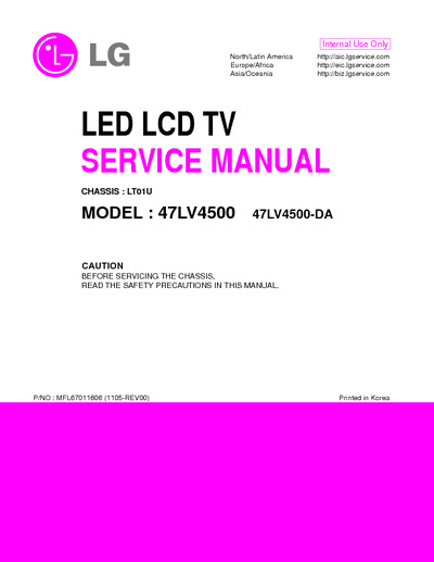 LG 47LV4500 LT01U LED LCD