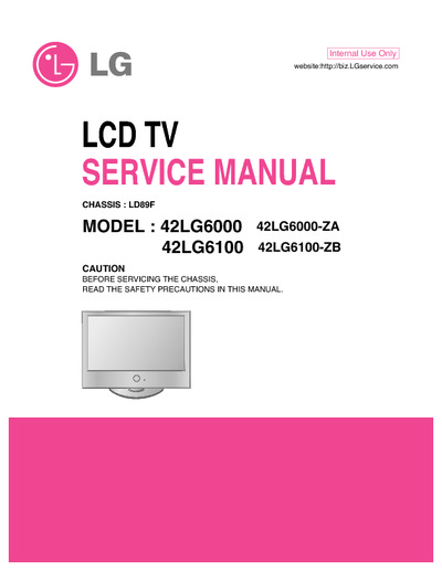 LG 42LG6000-ZA, 42LG6100-ZA Chassis LD89F LCD