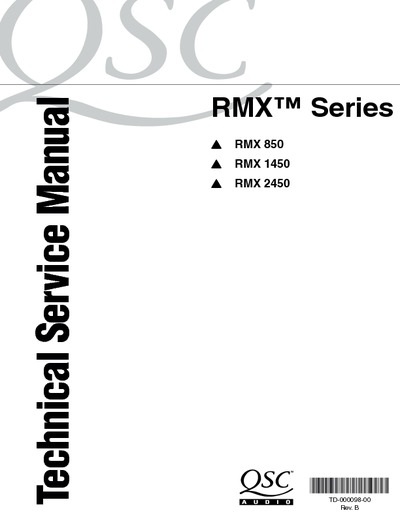 QSC RMX Service Manual