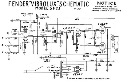 Fender Vibrolux 5f11 schem