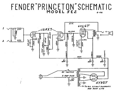 Fender Princeton 5e2 schem