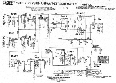 Fender Super reverb aa763 schem