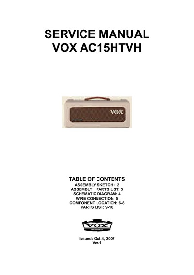 Vox ac15htvh1 handwired