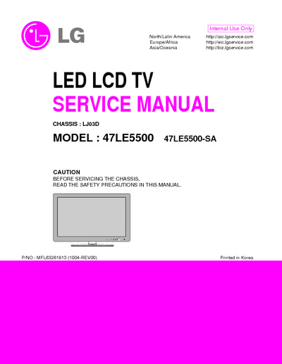 LG 47LE5500-SA Chassis LJ03D LED