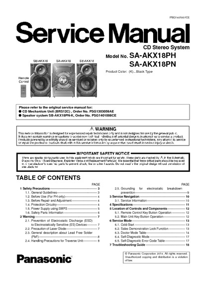 Panasonic SA-AKX18PH,PN