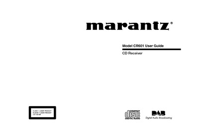 Marantz CR-601 Owners Manual