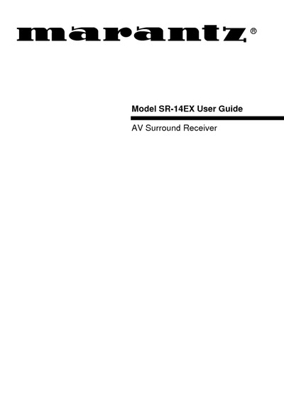 Marantz SR-14-EX Owners Manual