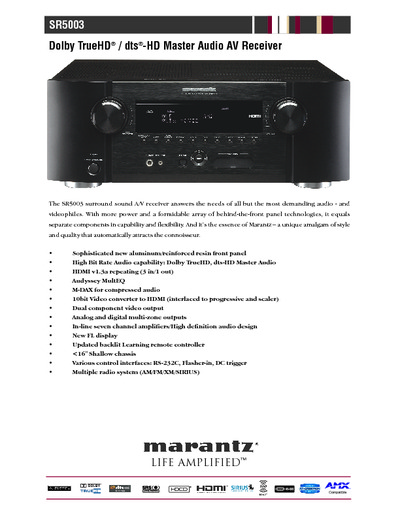 Marantz SR-5003 Brochure