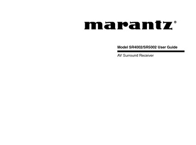 Marantz SR-5002 Owners Manual