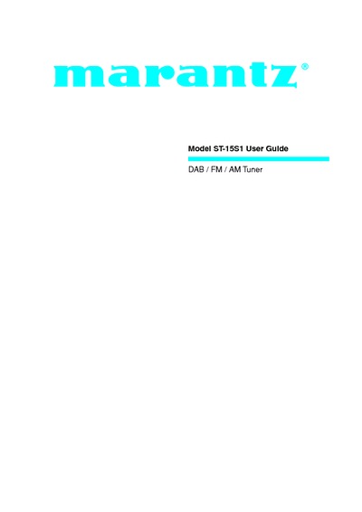 Marantz ST-15-S-1 Owners Manual