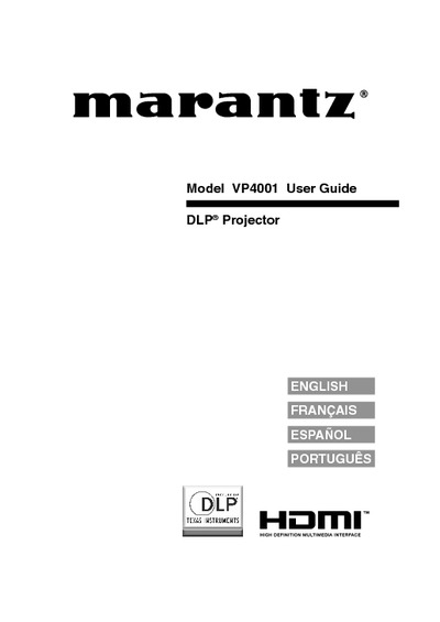 Marantz VP-4001 Owners Manual