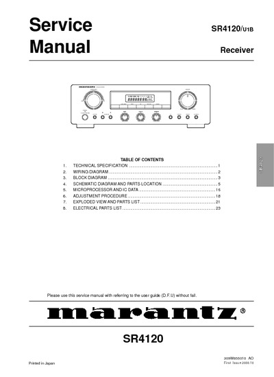 Marantz SR-4120 Service Manual