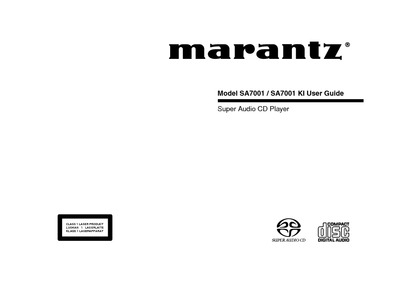 Marantz SA-7001-KI Owners Manual