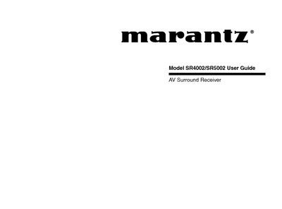 Marantz SR-4002 Owners Manual