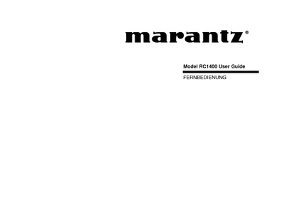 Marantz RC-1400 Owners Manual