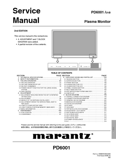 Marantz PD-6001 Service Manual