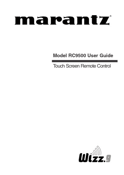 Marantz RC-9500 Owners Manual