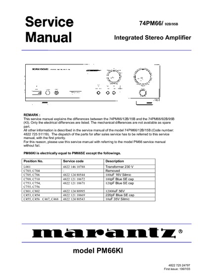 Marantz PM-66 Service Manual