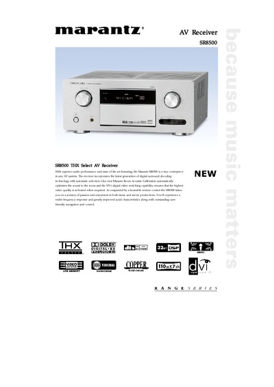 Marantz SR-8500 Brochure