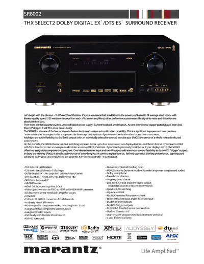 Marantz SR-8002 Brochure