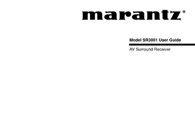 Marantz SR-3001 Owners Manual