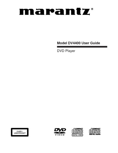 Marantz DV-4400 Owners Manual