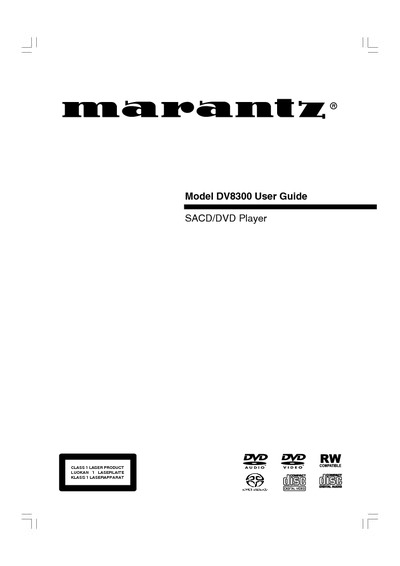 Marantz DV-8300 Owners Manual
