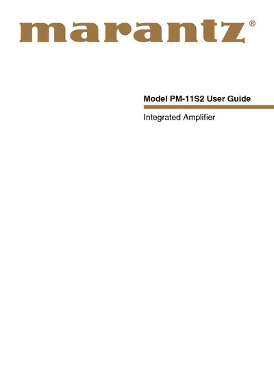 Marantz PM-11S2 Owners Manual