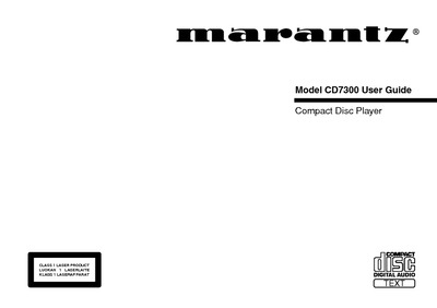 Marantz CD-7300 Owners Manual