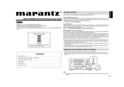 Marantz SR-9600-XM Owners Manual