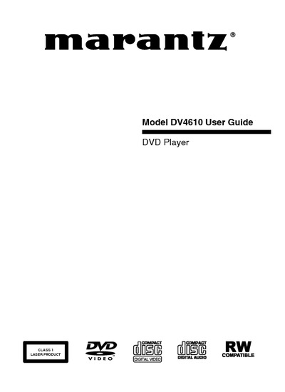 Marantz DV-4610 Owners Manual