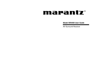 Marantz SR-4400 Owners Manual