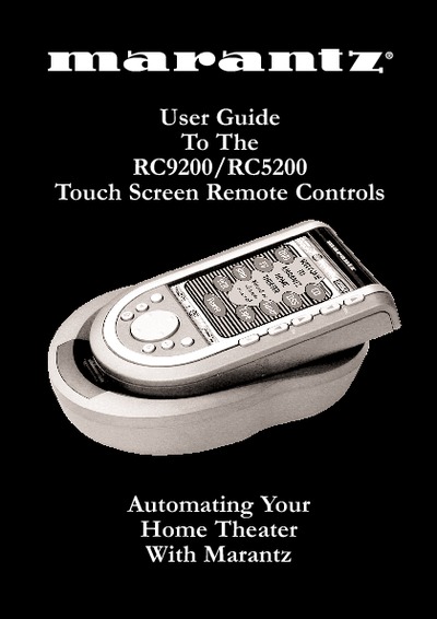 Marantz RC-5200 Owners Manual