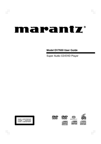 Marantz DV-7600 Owners Manual