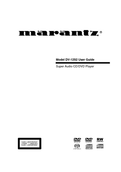Marantz DV-12-S-2 Owners Manual