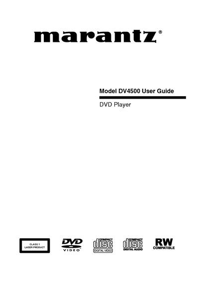 Marantz DV-4500 Owners Manual