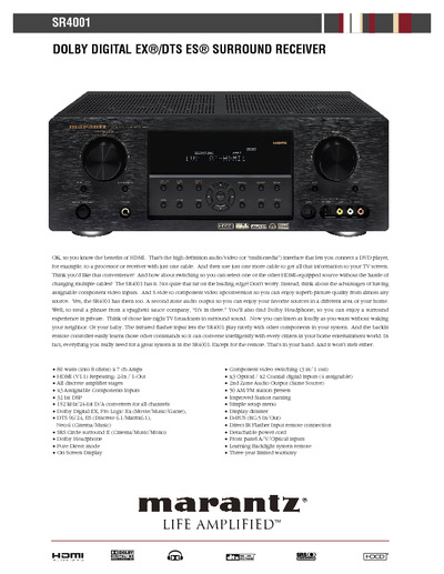 Marantz SR-4001 Brochure