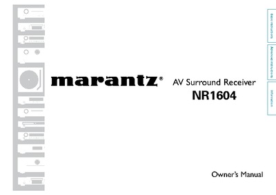 Marantz NR-1604 Owners Manual