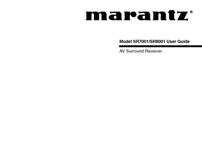 Marantz SR-8001 Owners Manual