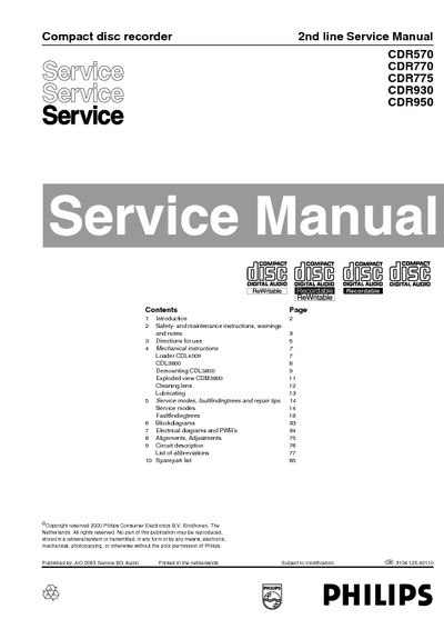 Marantz CDR-770-Philips Service Manual