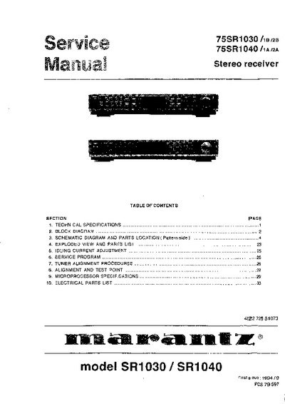 Marantz SR-1040 Service Manual