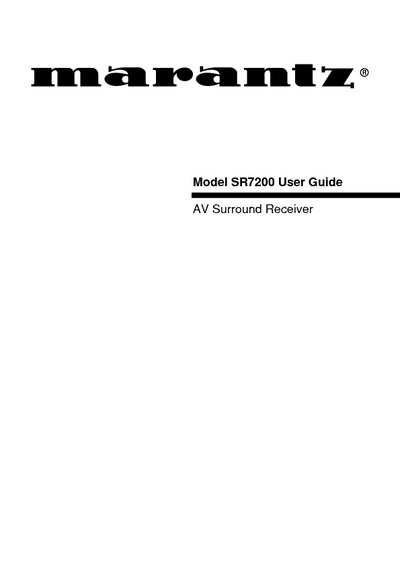 Marantz SR-7200 Owners Manual