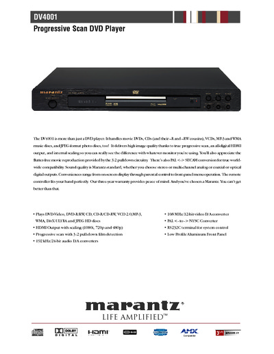 Marantz DV-4001 Brochure