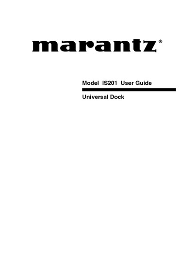 Marantz IS-201 Owners Manual