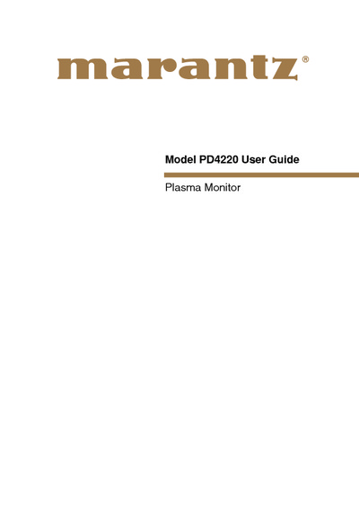 Marantz PD-4220 Owners Manual