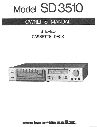 Marantz SD-3510 Owners Manual