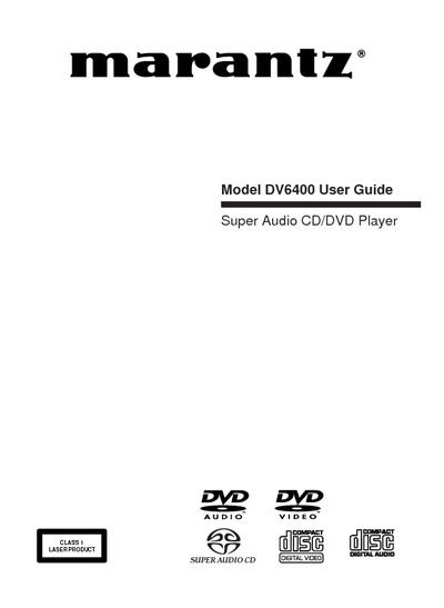Marantz DV-6400 Owners Manual