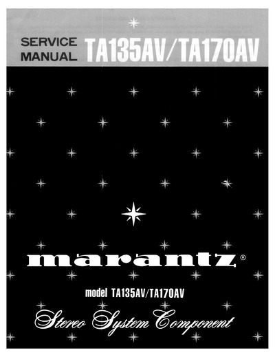 Marantz TA-170-AV Service Manual