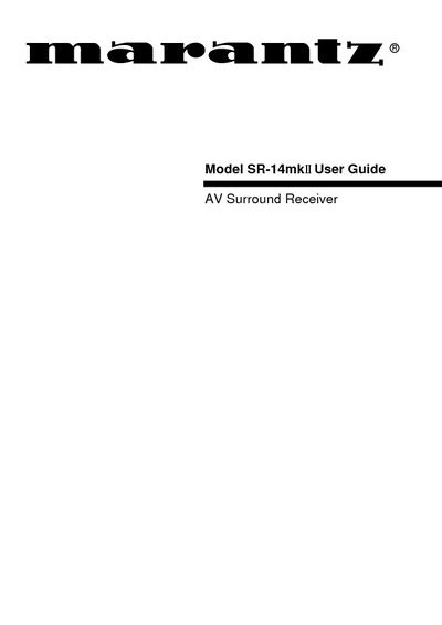 Marantz SR-14-Mk2 Owners Manual