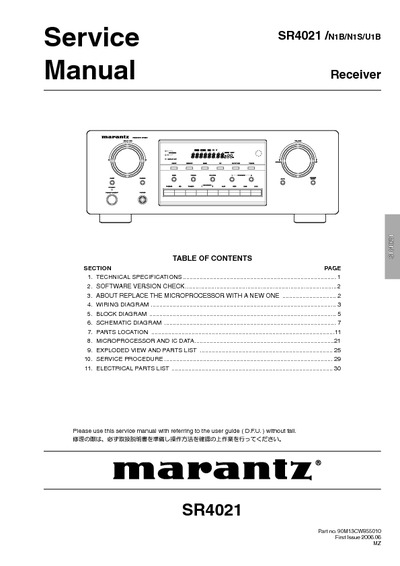 Marantz SR-4021 Service Manual